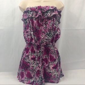 BODY CENTRAL Animal Print Romper size Large